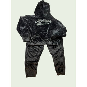 Rue21 Black Montana Plush Cozy Loungewear Faux Fur Track Pants & Joggers L